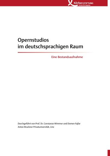 Cover Studie Opernstudios