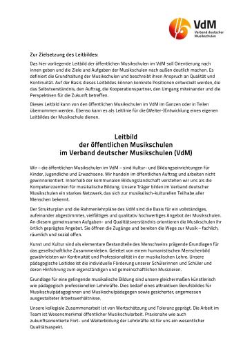 Titel Leitbild VdM