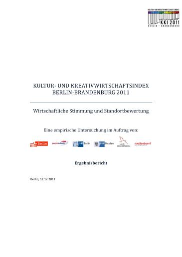 Titel Kultur- und Kreativwirtschaftsindex Berlin-Brandenburg 2011