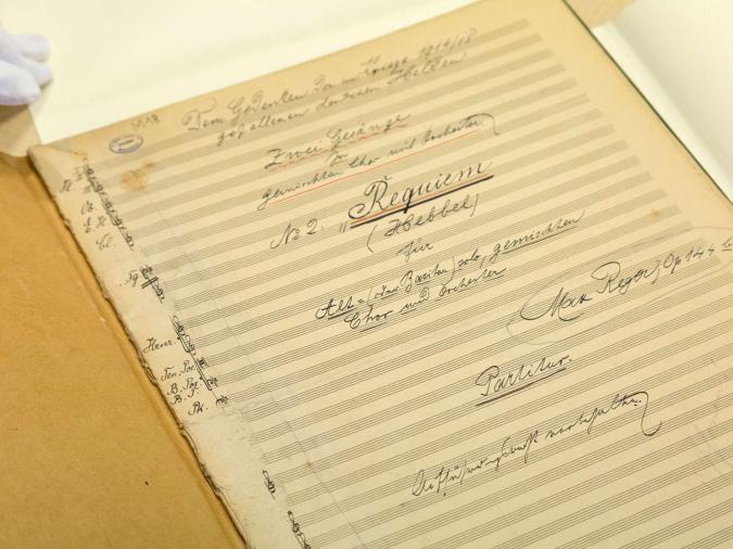 A Max Reger autograph from the music collection of Munich's City Library Am Gasteig