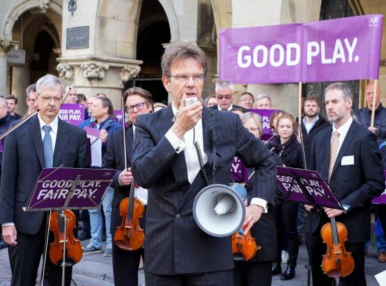Flashmob für faire Musikhonorare